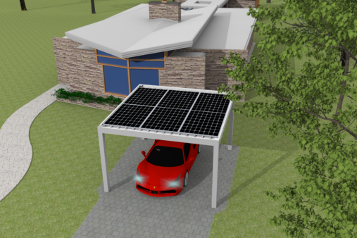Tettoia Libra Energy per posto auto con pannelli fotovoltaici
